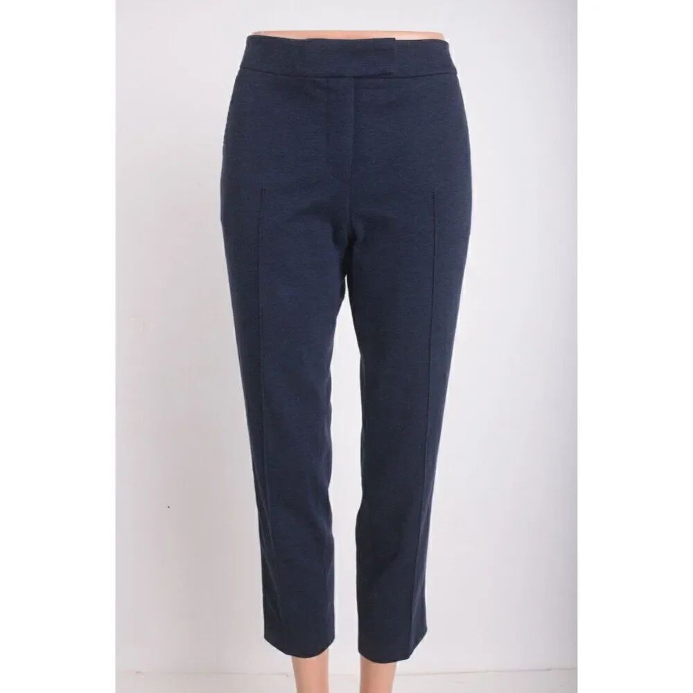 Akris Punto Bergdorf Goodman Womens Tapered Crop Pants Stretch Navy Blue Sz US 4